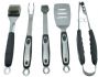 stainless steel double brush bbq tool set